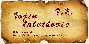 Vojin Maletković vizit kartica